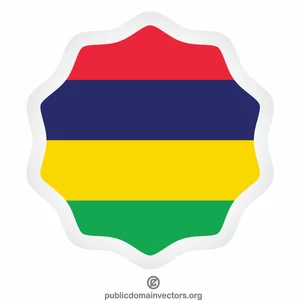 Etiqueta redonda da bandeira de Maurícia