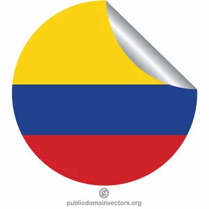 Bandiera colombiana su un adesivo peeling