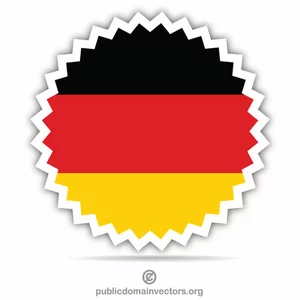 Etiqueta redonda da bandeira alemão