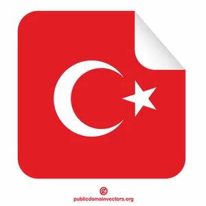 Square sticker Turkish flag