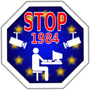 Stop 1984 in Europe vector image