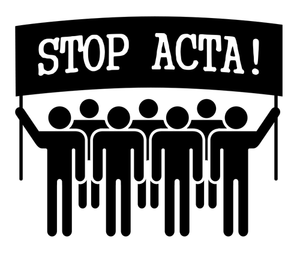STOPPA ACTA tecken vektor illustration