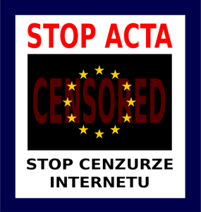 vector tekening van stoppen ACTA teken
