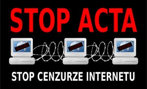 Vektorové ilustrace znamení zastavit ACTA