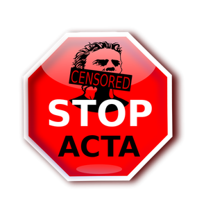 Stop ACTA sign illustration