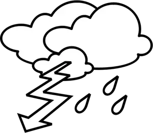 Outline weather forecast icon for thunder vector clip rt