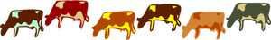 Barevné krávy sada vektorové ilustrace