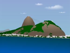 Vector image of Sugar Loaf mountain in Brazil