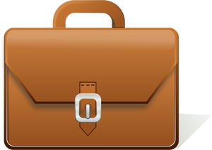 Leather briefcase vector clip art