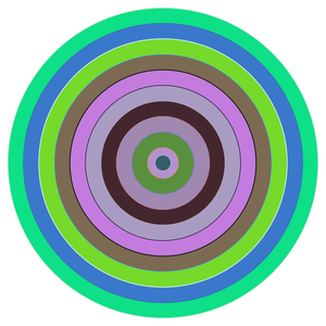 Grafica vettoriale del cerchio in diverse tonalità di verde e viola