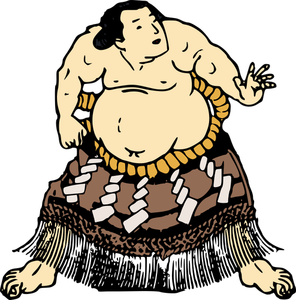Imagen del luchador de sumo en una falda