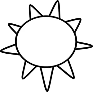 Mustavalkoinen symboli aurinkoiselle taivaan vektorikuvalle
