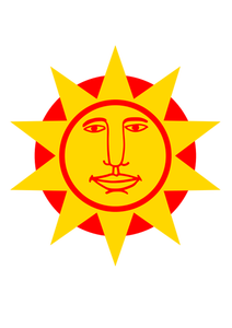 Vector graphics of big nosed sun