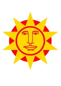 Vector graphics of big nosed sun