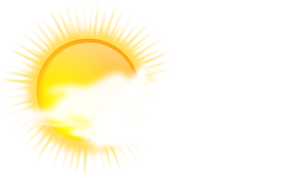 Vector de desen de simbol de culoare prognoza meteo pentru cerul însorit să tulbure