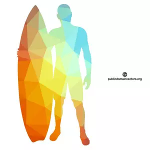 Gambar vektor siluet Surfer