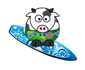 Immagine vettoriale di surf mucca