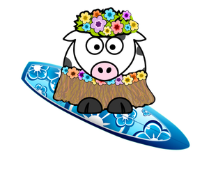 Surfer cow vector image
