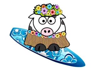 Surfer-Kuh-Vektor-Bild