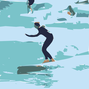 Gambar vektor pemain ski air