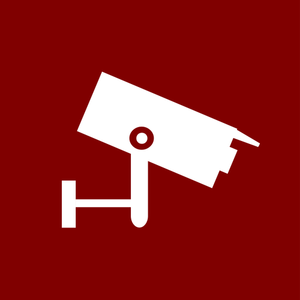 Vector de la imagen de la etiqueta engomada de la cámara de vigilancia