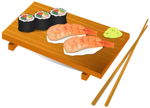 Illustration vectorielle de sushi nourriture
