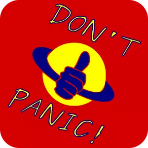 Raak niet in paniek sticker vector illustraties