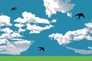 Zwaluwen vliegen arround
