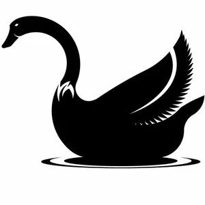 Arte clip de silueta de cisne