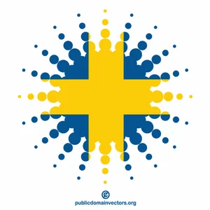 Schwedische Flagge Halbton Form