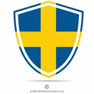Schild mit schwedischer Flagge