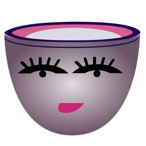 Vector drawing of posh lady purple cup