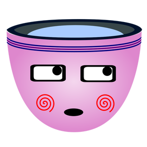 Image vectorielle de visage rougissant de garçon sur un mug