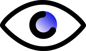 Gráficos vectoriales de símbolo de ojo azul