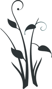 Pond flower silhouette vector clip art