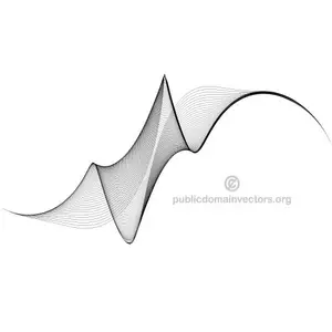 Wavy shape with black lines
