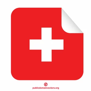 Sveitsisk flagg firkant klistremerke