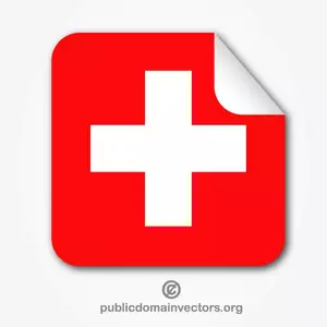 Peeling sticker with Swiss flag