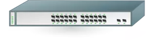 Grafis sederhana jaringan router dengan 24 switch