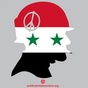 Soldado de la paz bandera siria