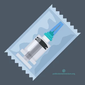 Syringe in plastic bag