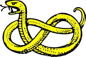 Seni klip kuning ular vektor