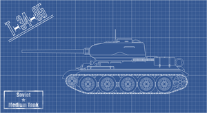 Tank T-34-85 technické vektorové kreslení