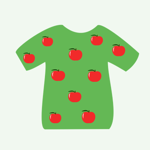 Illustration vectorielle de t-shirt avec dix pommes