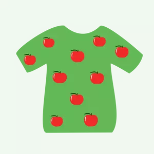 Ilustrasi vektor t-shirt dengan sepuluh apel