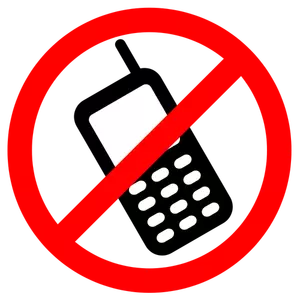 No hay teléfonos celulares permiten icono vector