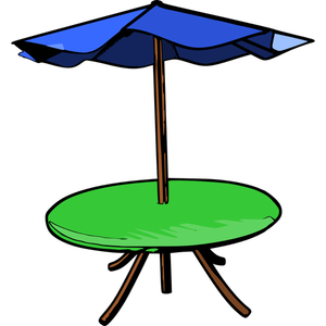 Dibujo vectorial de mesa paraguas