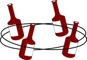 Clip-art vetor de quatro garrafas de dançantes