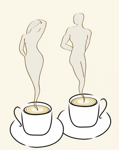 Sanat grafik iki kahve kupaları klip