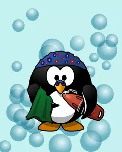 Zwemmer pinguïn vectorillustratie